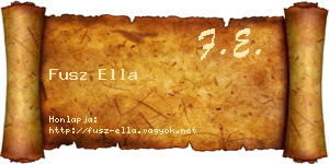 Fusz Ella névjegykártya